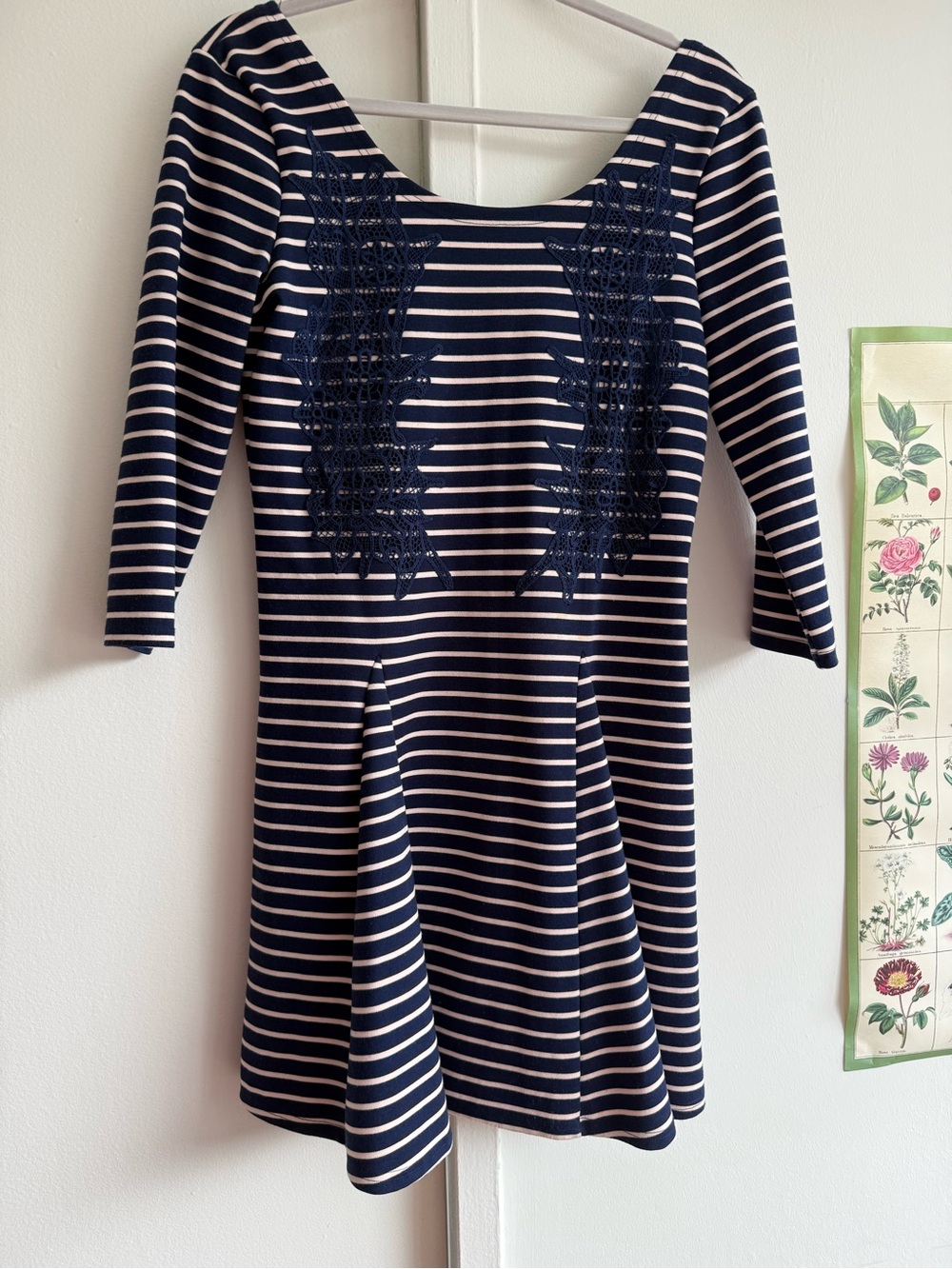 Free People Navy and White Striped Scoop-Neck Dress
